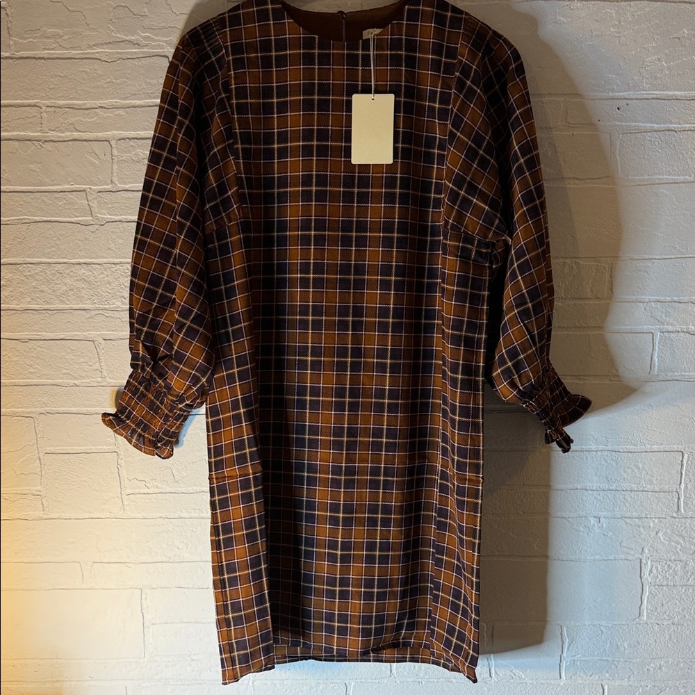 Plaid Long Sleeve Dress NWT